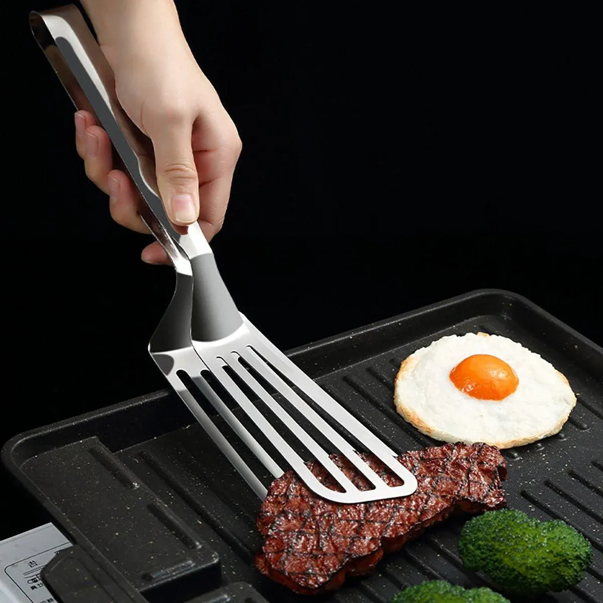 Stainless Steel Steak Tongs Multi-Functional Kitchen Tool for BBQ and Fried Fish โ image 4