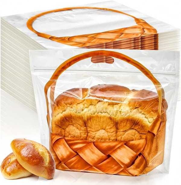 100 Pack [Clear Bread Bags] Holds 250g — image 2