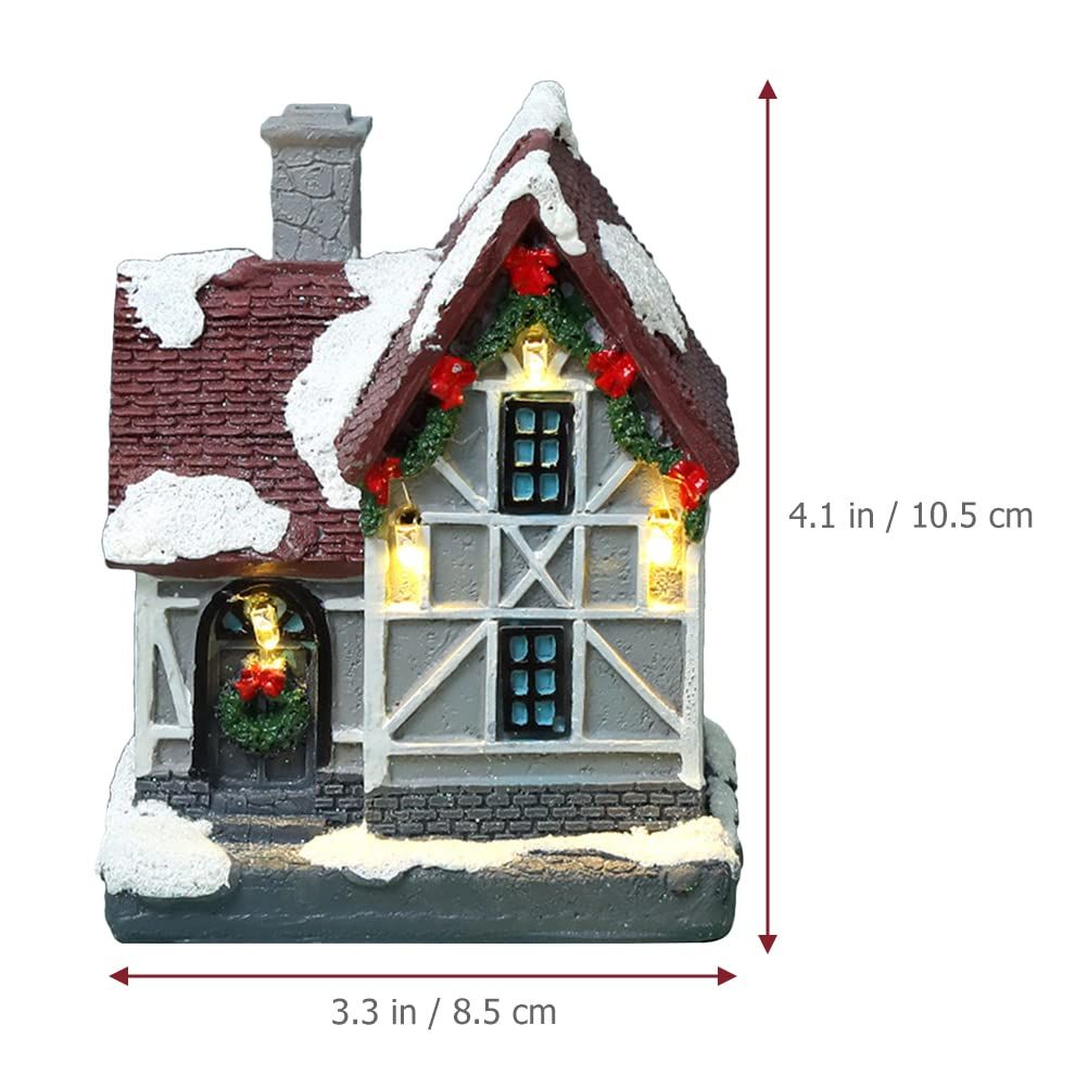Christmas Lighted House LED Xmas Village House Desktop Ornament Table Centerpiece Adorn Place it on your tabletop, fireplace โ image 4