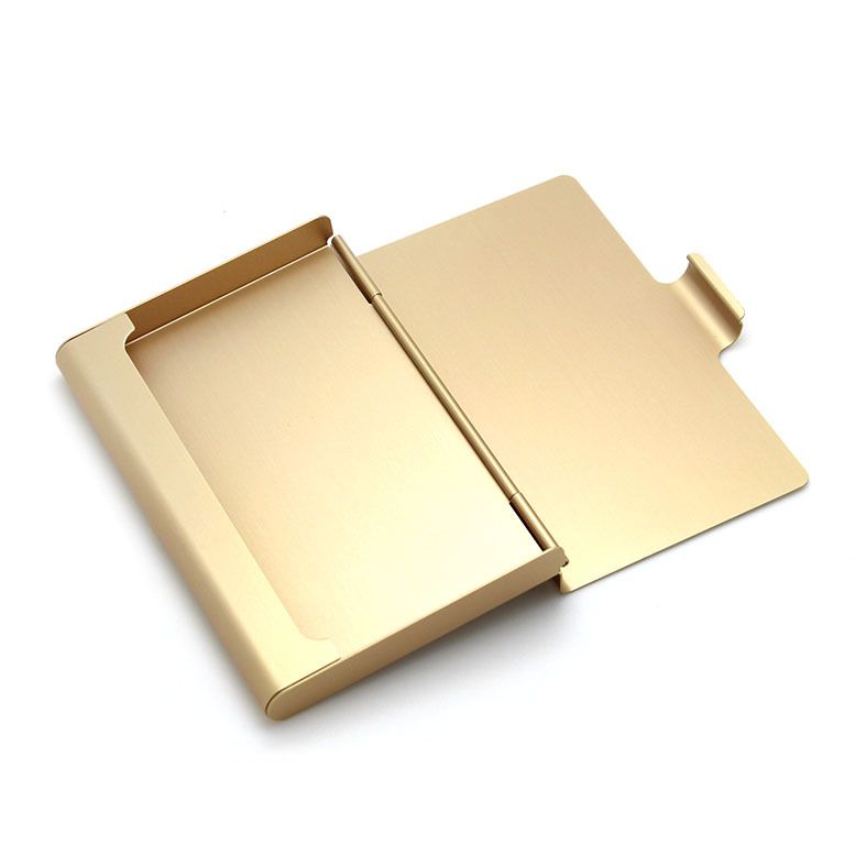 Business Card Holder, 2 Pack Aluminum Metal Card Case Professional Pocket Card Holder for Name Card Credit Card, Gold — image 2