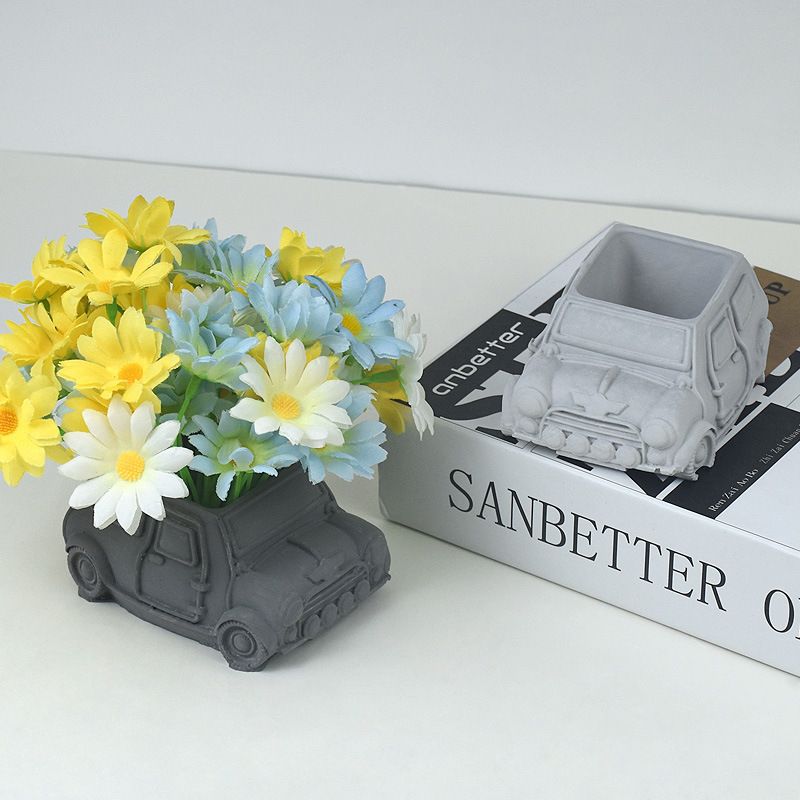 3D Bus Flower Pot Silicone Mold Container Bowl Resin Mold Retro Car Shape Candle Vessel Concrete Cement Mold Epoxy Resin — image 5