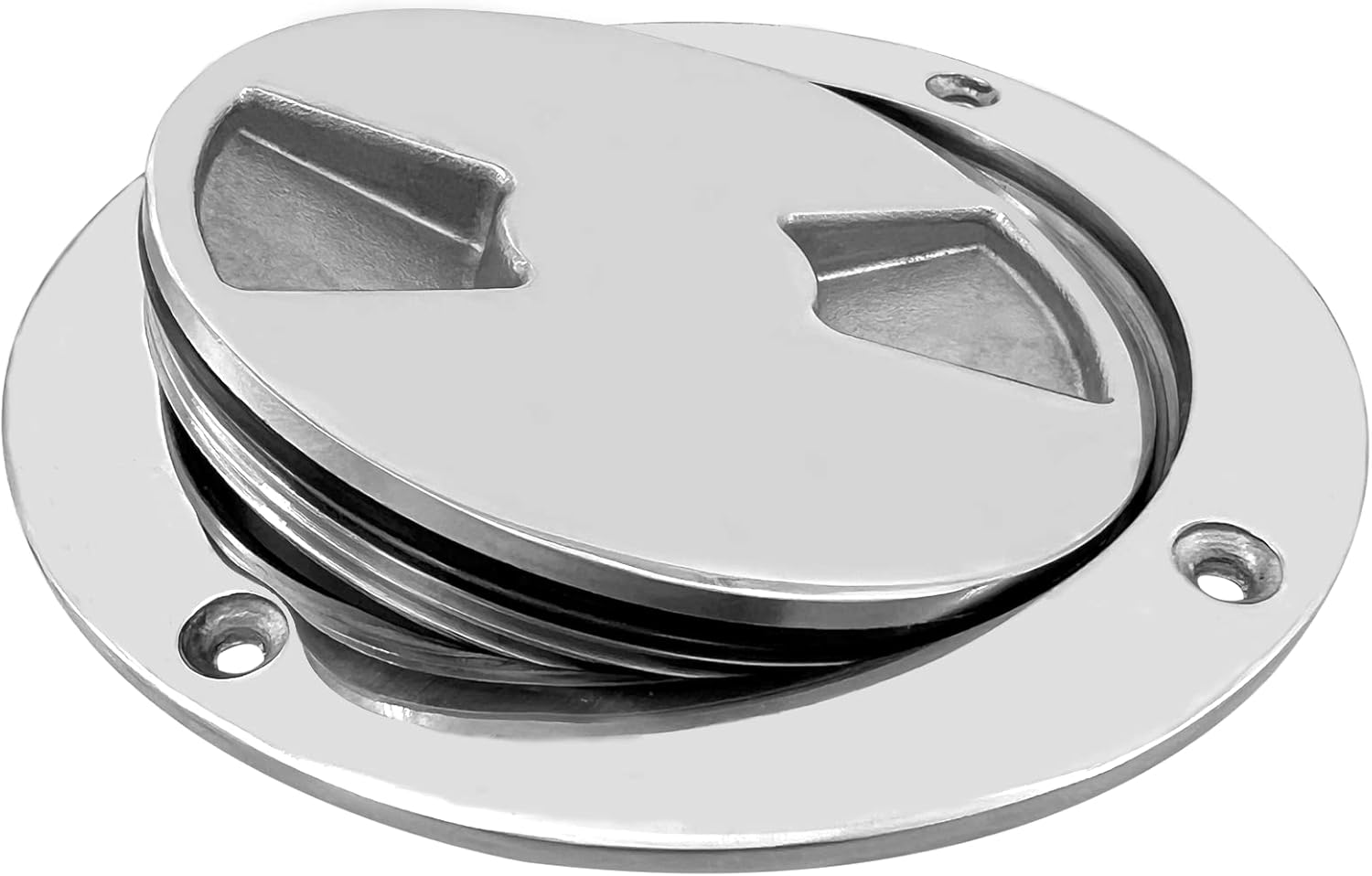 4 inch Hatch 316 Stainless Steel Round Non Slip Inspection Deck Plate with Detachable Cover for Marine Boat Yacht — image 4