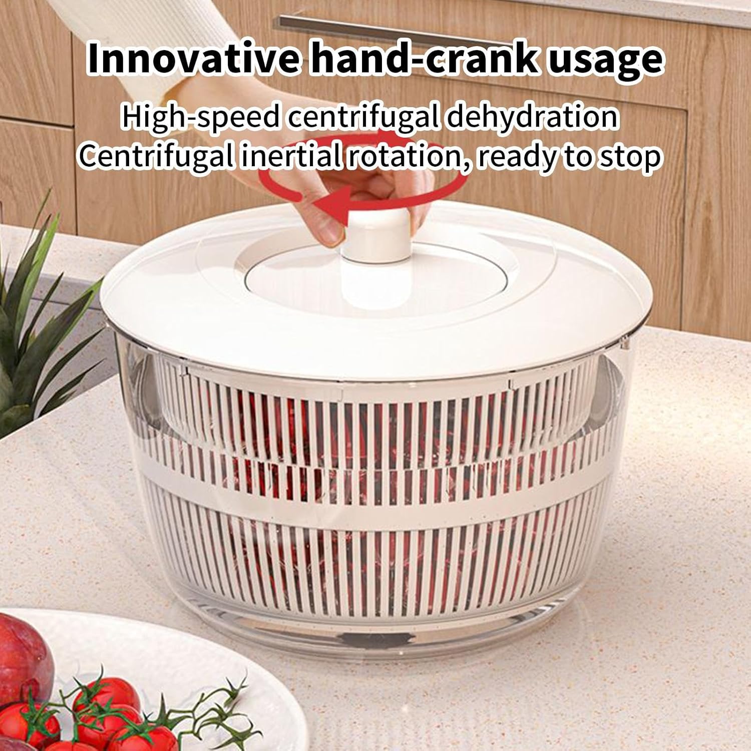 Multifunctional Salad Spinner with Colander Fast Drying Collapsible Vegetable Fruit Kitchen Tool β image 3