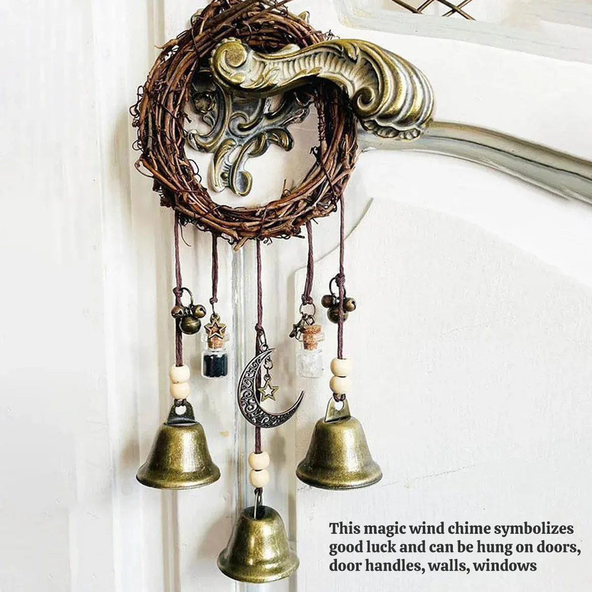 Wall Hanging Bohemian Door Handle Decoration Witch Bells for Home Festival Decor — image 5