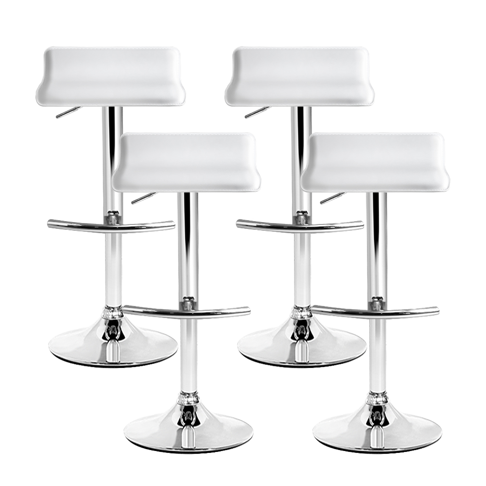 Artiss 4x Bar Stools Adjustable Gas Lift Chairs White β image 3