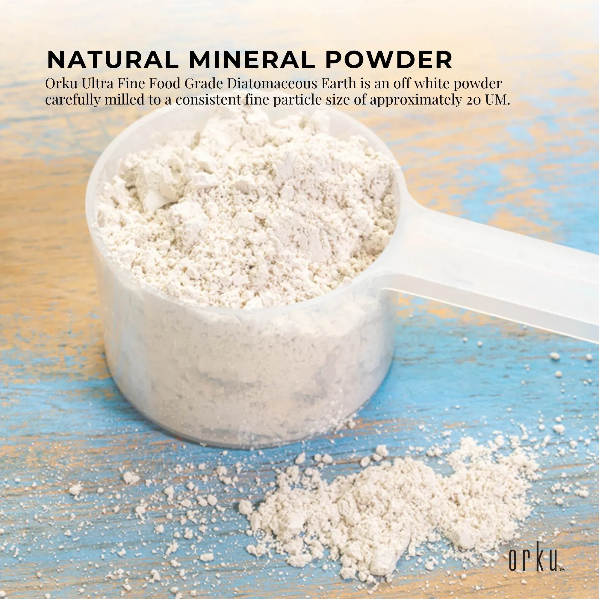 Orku 10Kg Fine Diatomaceous Earth - Food Grade FCC Fossil Shell Flour Powder — image 6