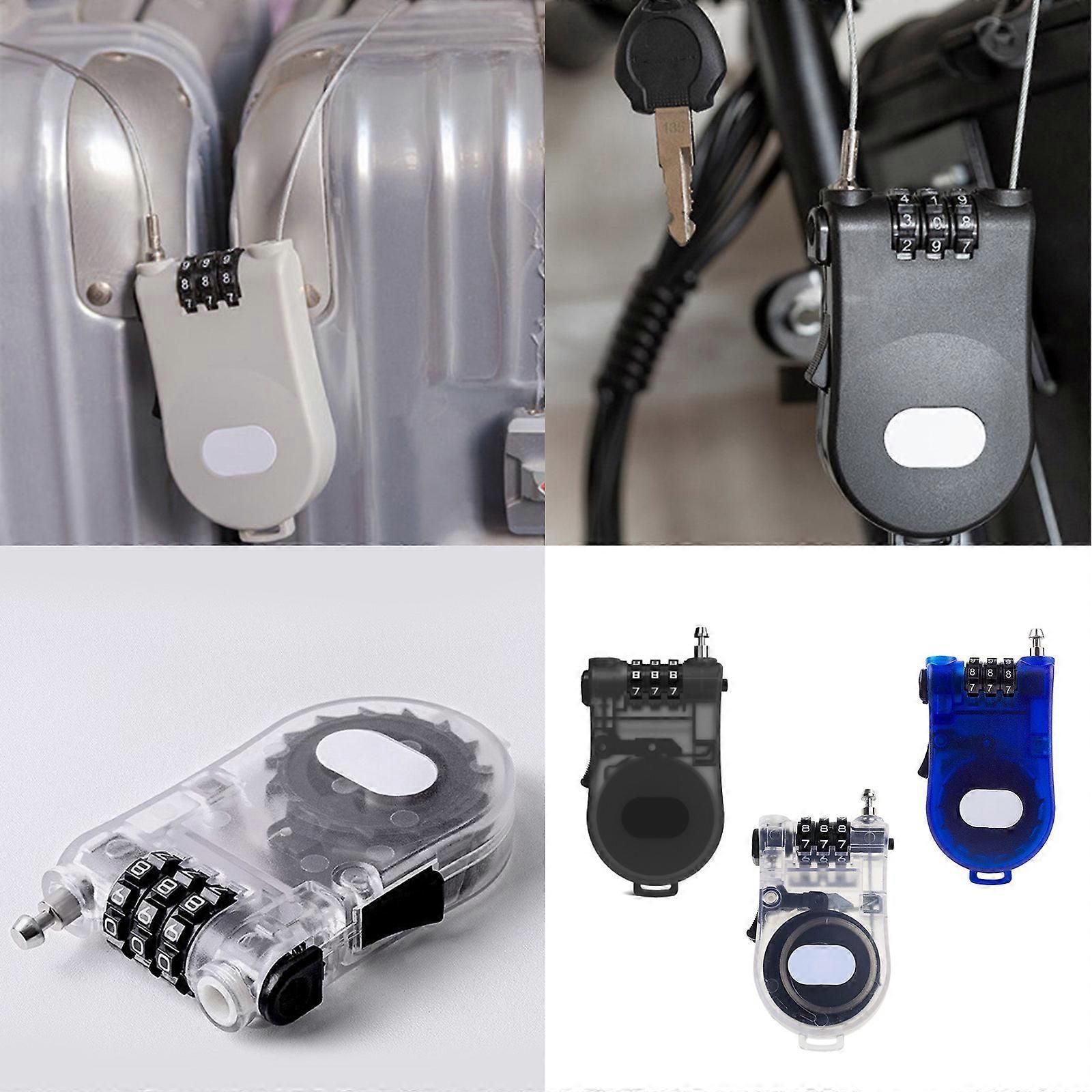 Combination Helmet Cable Lock, Portable Security Cable Lock for Motorcycle Helmet, Bicycle Helmet, Backpack and Luggage - Black โ image 2