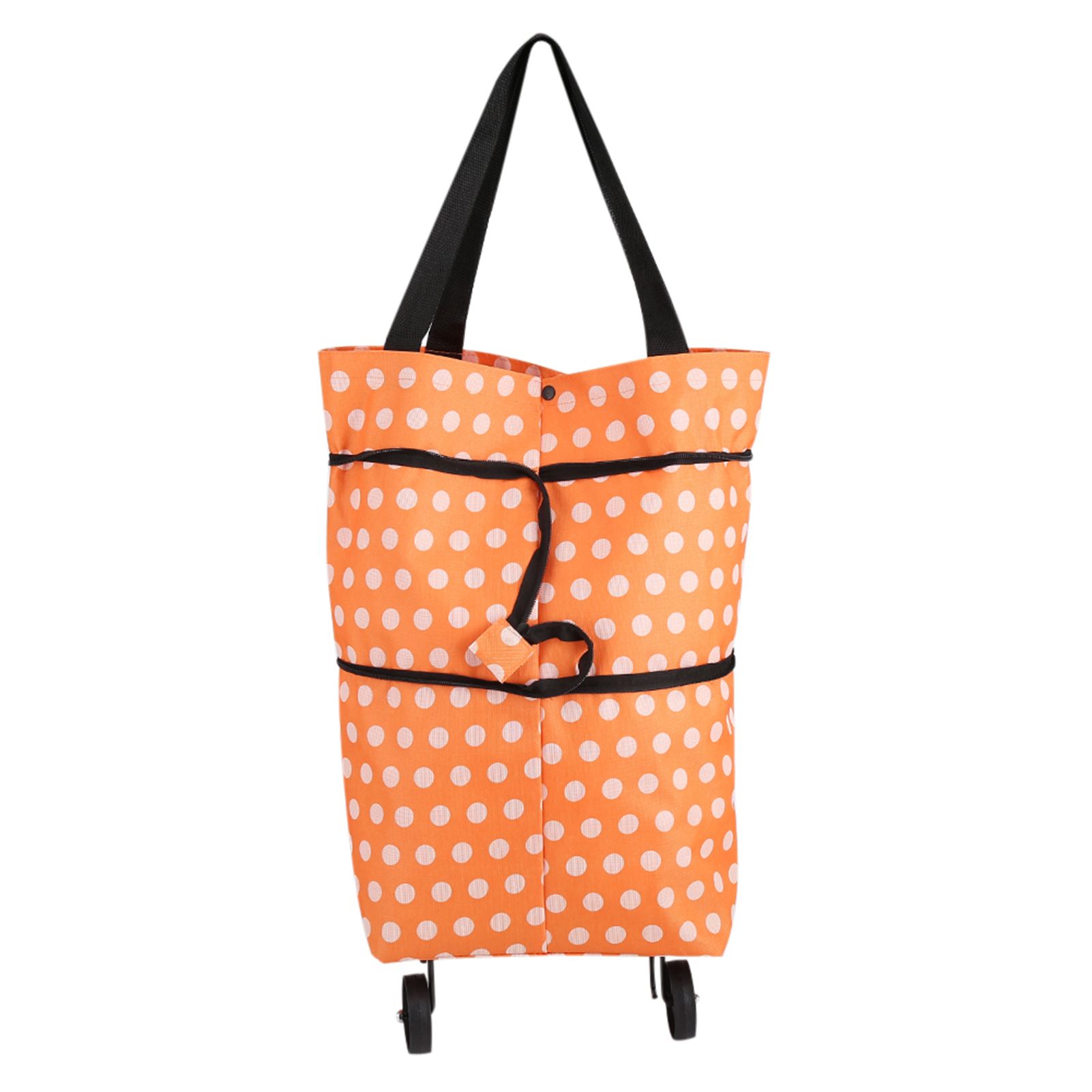 Oxford Cloth Material Foldable Dual Purpose Wheel Rolling Shopping Bag — image 2