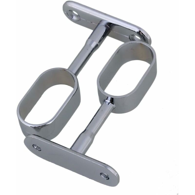 2 pcs 16Mm Silver Plated Zinc Alloy Oval Wardrobe Brackets — image 2