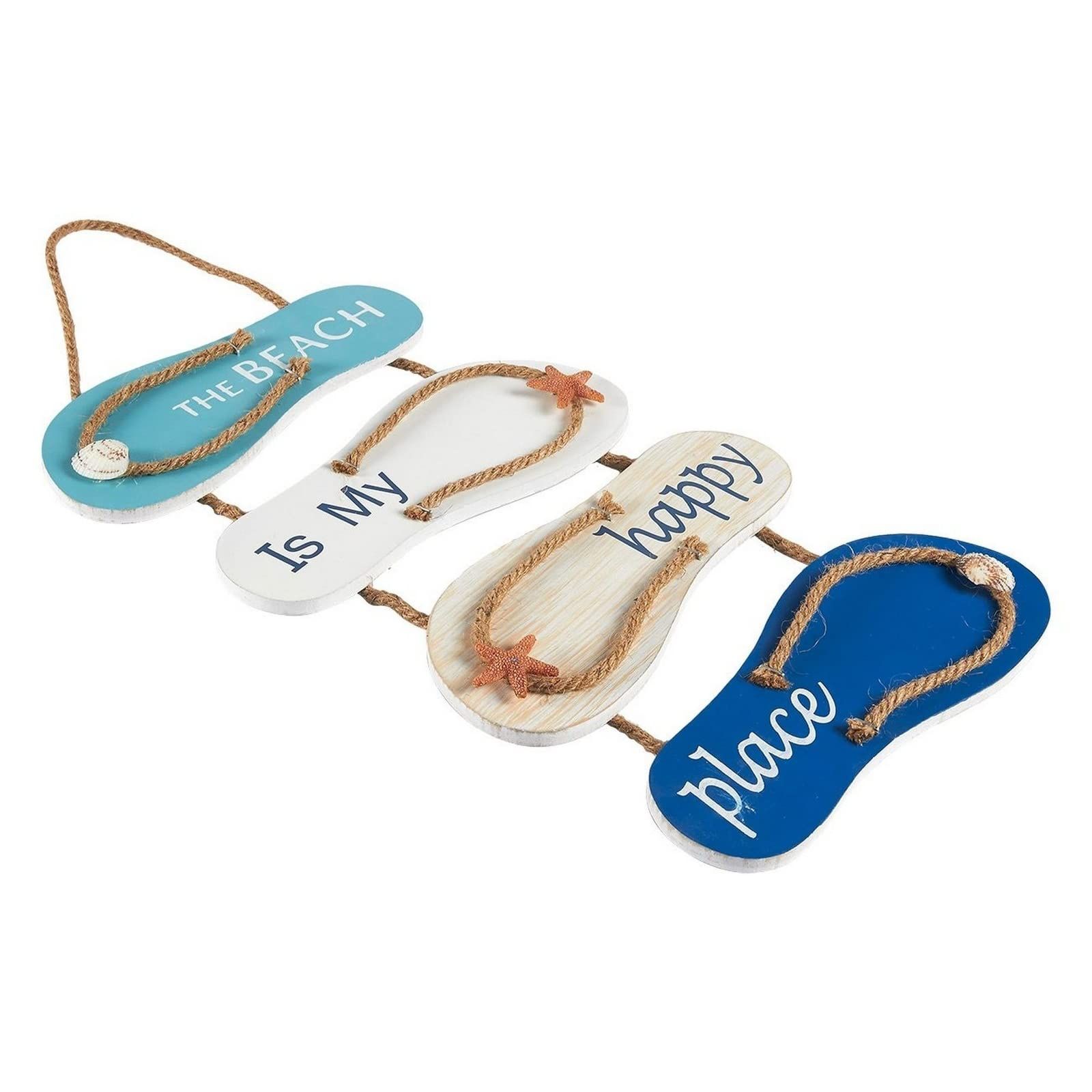 Decor Sign, Flip Flop Beach Decorations for Home, Bathroom, Living Room, Bedroom and Dining Room, The Beach is My Happy Place — image 5