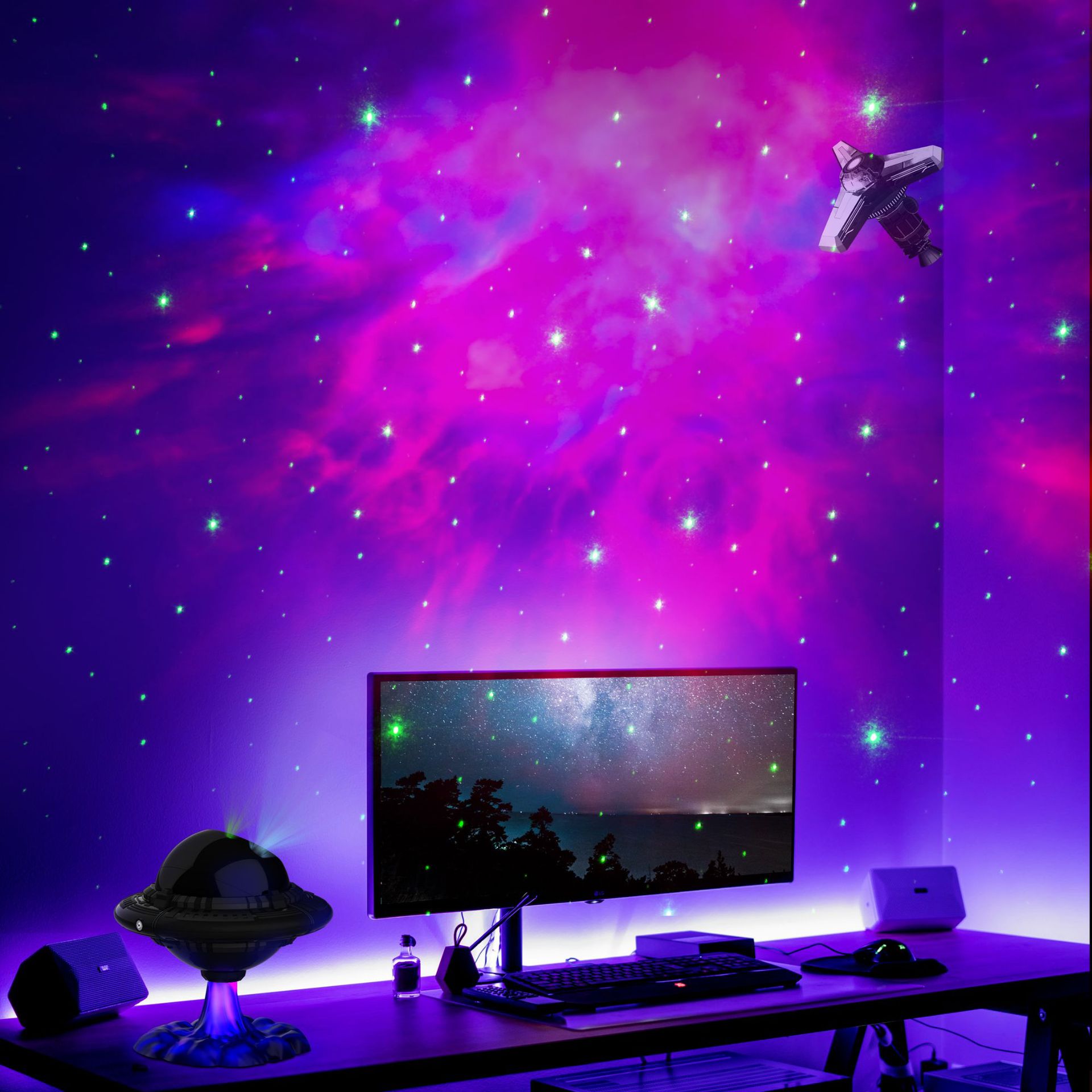 Flying Saucer Starry Sky Projection Lamp - Ambient Mood Light โ image 2