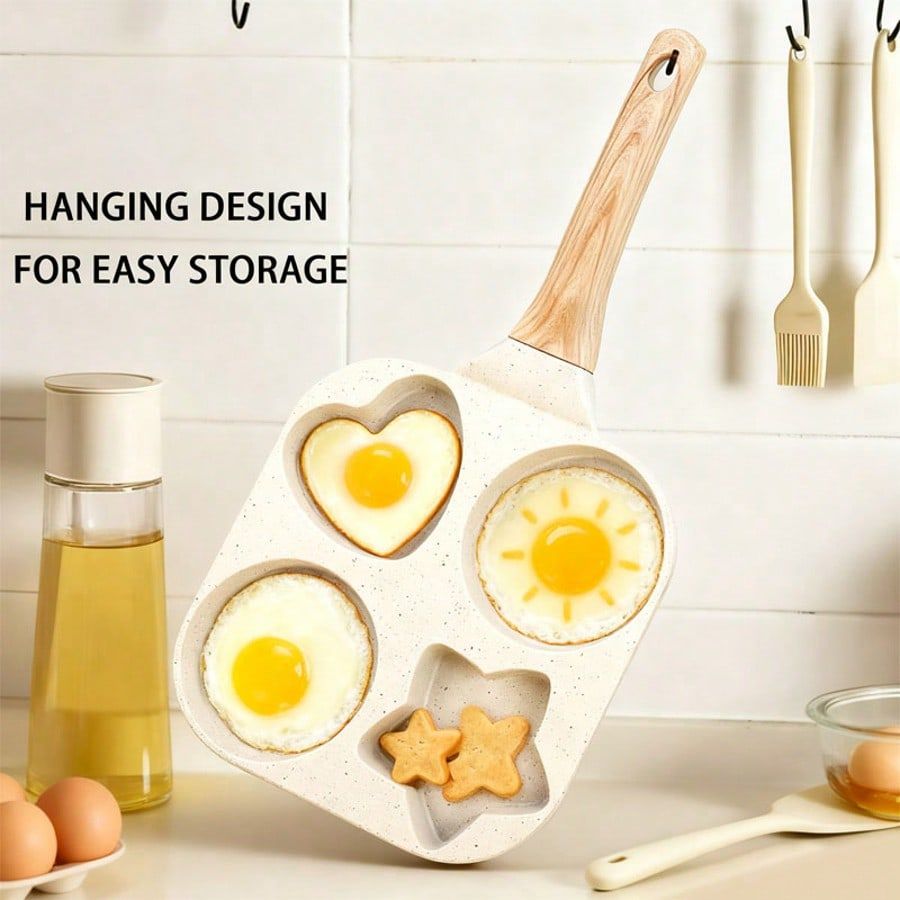Non Stick Enlarged 3 In 1 Omelette Pan Mini Burger Pan Non Burning Raised Handle Multi Purpose Hamburger Skillet Household Nonstick Frying Pan Egg Burger Pan