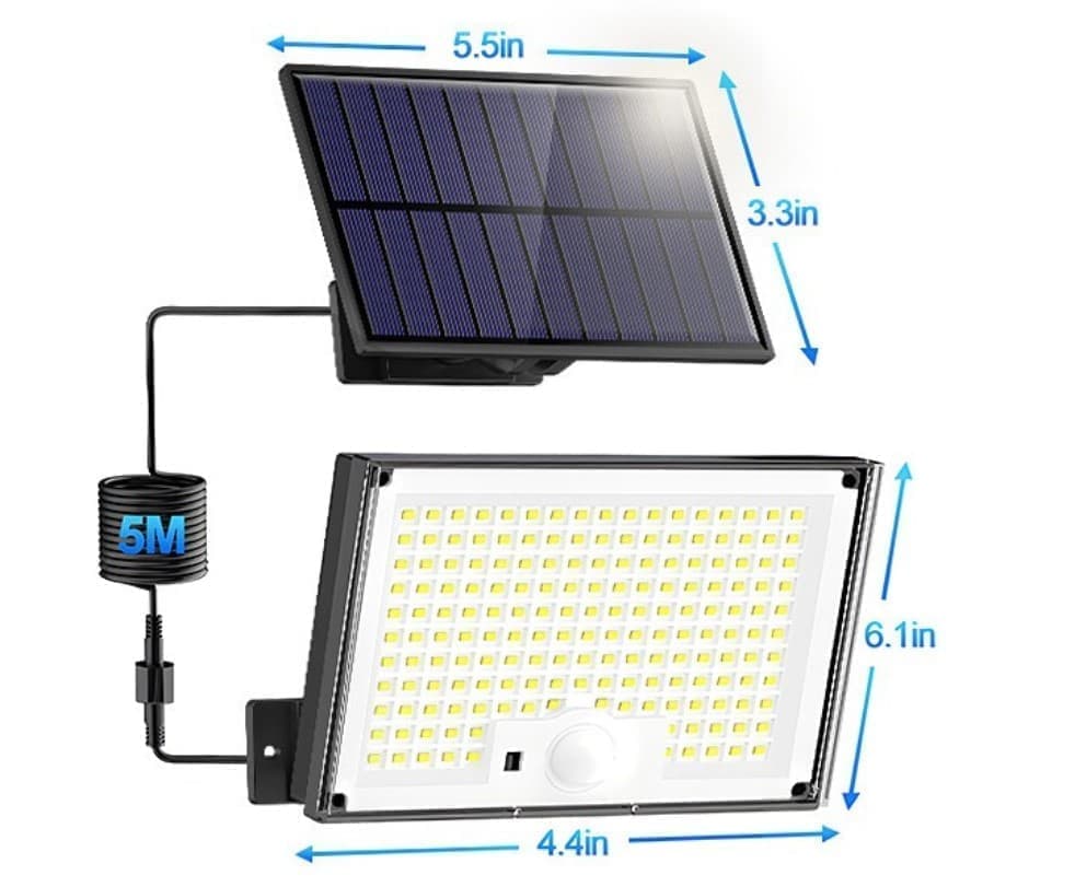 172 LED Solar Light Outdoor with Motion Sensor, IP65 Waterproof, 3 Modes for Garden and Driveway — image 5