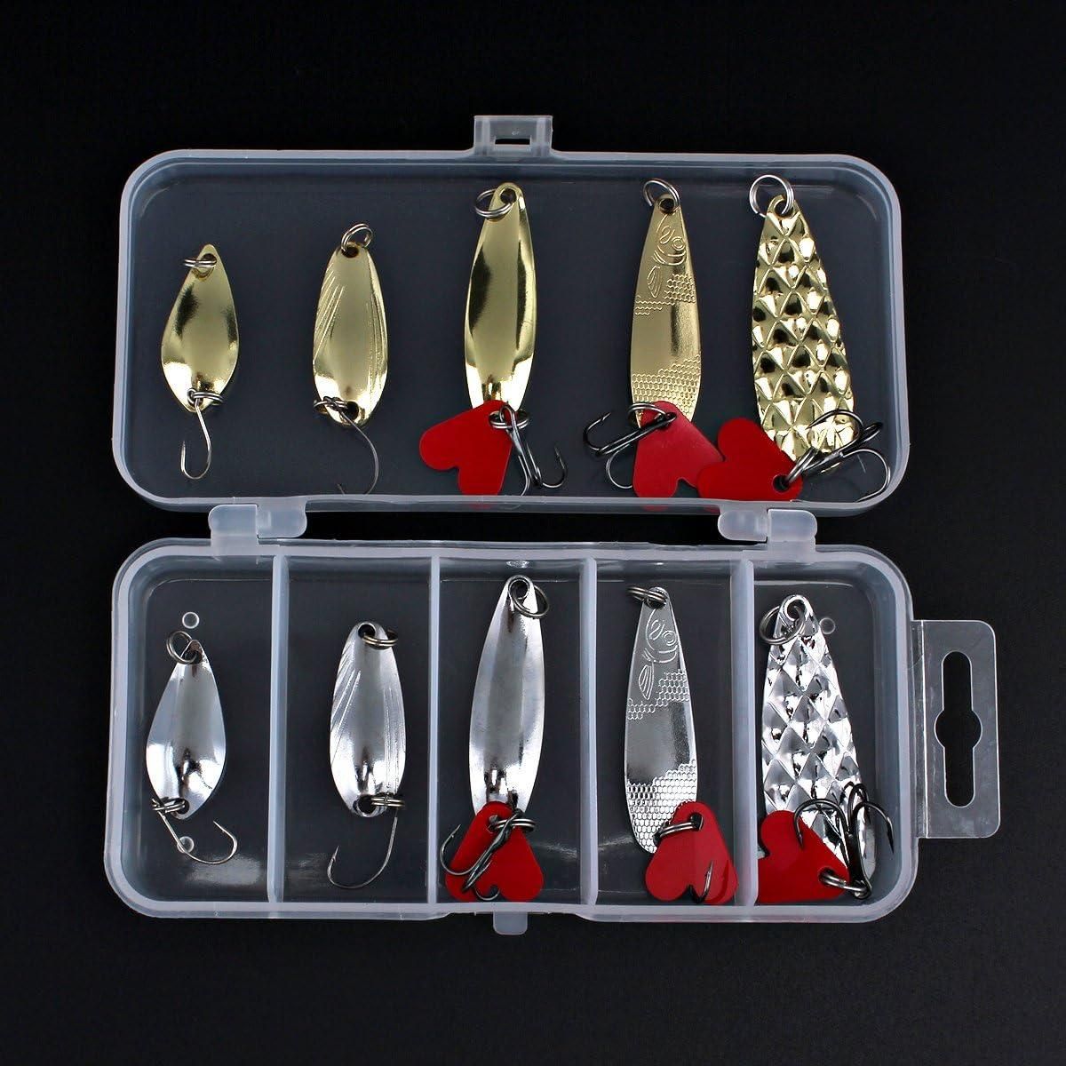 10 Pcs Metal Spoon Shaped Fishing Lure Set for Trout, Bass โ image 2