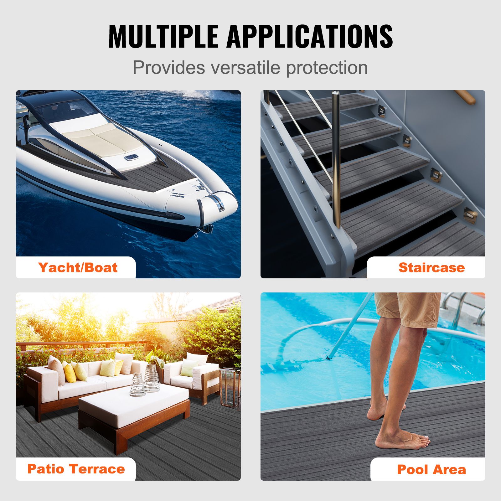 Boat Flooring, EVA Foam Boat Decking 94.5" x 17.7", Non-Slip Self-Adhesive Flooring, 11.6 sq.ft Marine Carpet for Boats, Yacht, Pontoon, Kayak Decking — image 6