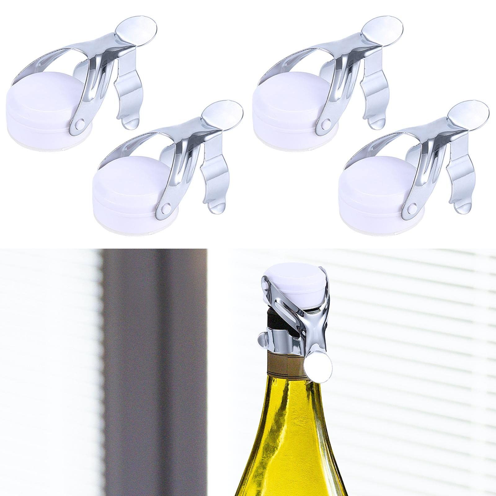 4 pcs Humanoid Wine Cork Wine Bottle Stoppers Beverage Preservation Tools Vacume Sealer Stainless Steel Trim Wine Sealing Plug โ image 3