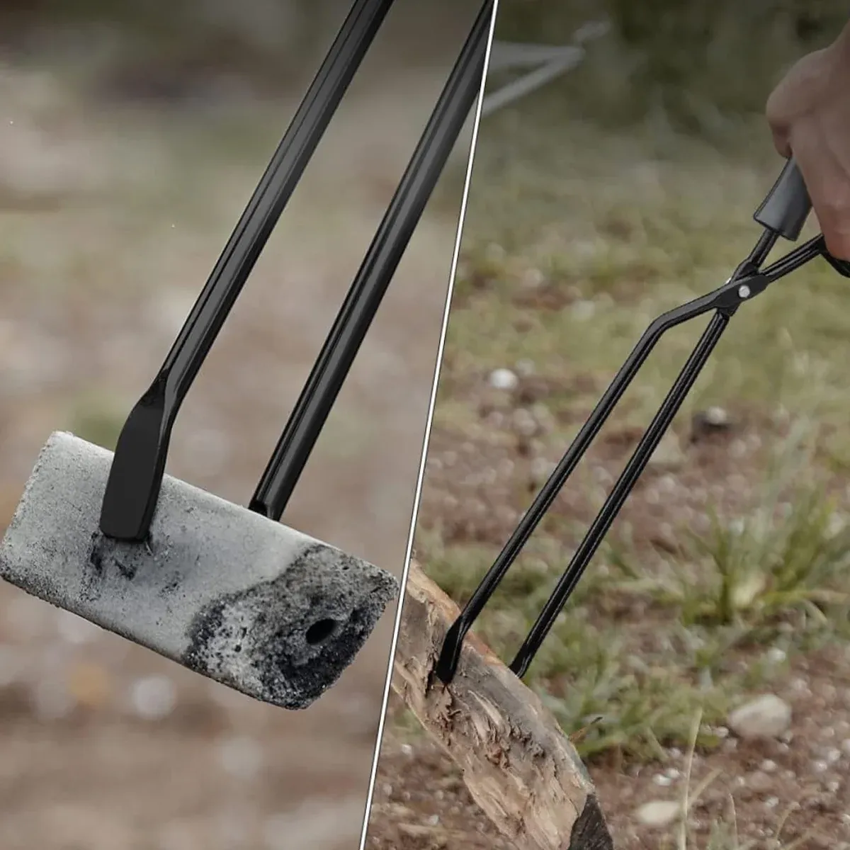Barbecue Charcoal Tongs Fire Lifting Tool Metal Clamp For Outdoor Cooking Grill — image 5
