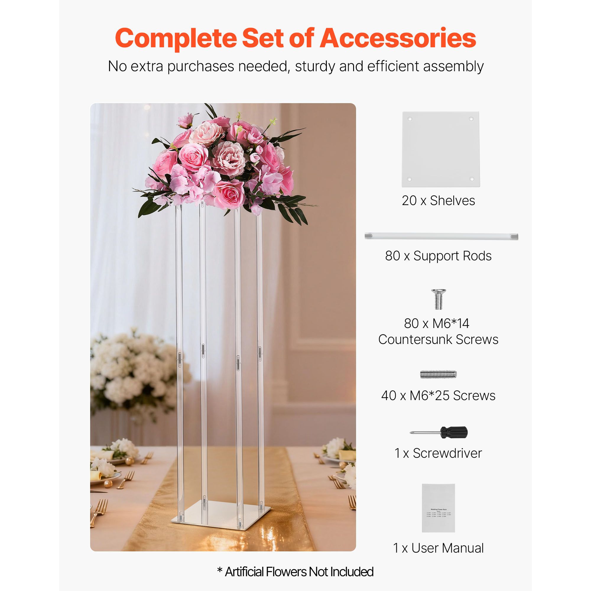 Wedding Flower Stand, 10PCS 80cm Column Flower Stand, Floral Stands with Acrylic Laminate, Cylindrical Cubic Floral Display Rack for Wedding, Party, Birthday — image 5