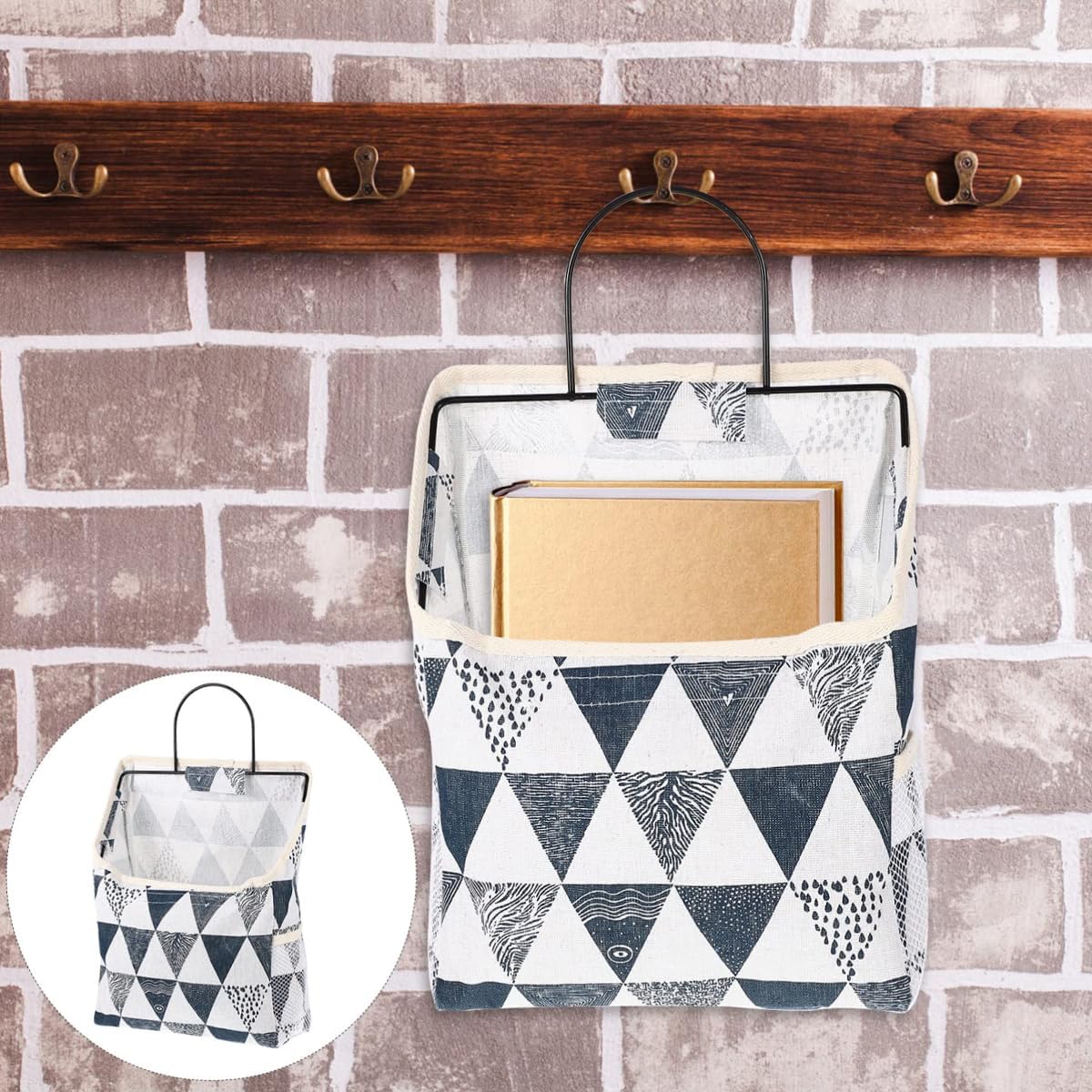 Single pocket wall hanging fabric organizer, durable and space-saving design, perfect for bedroom, dorm, bathroom and office storage. Ideal for students — image 6