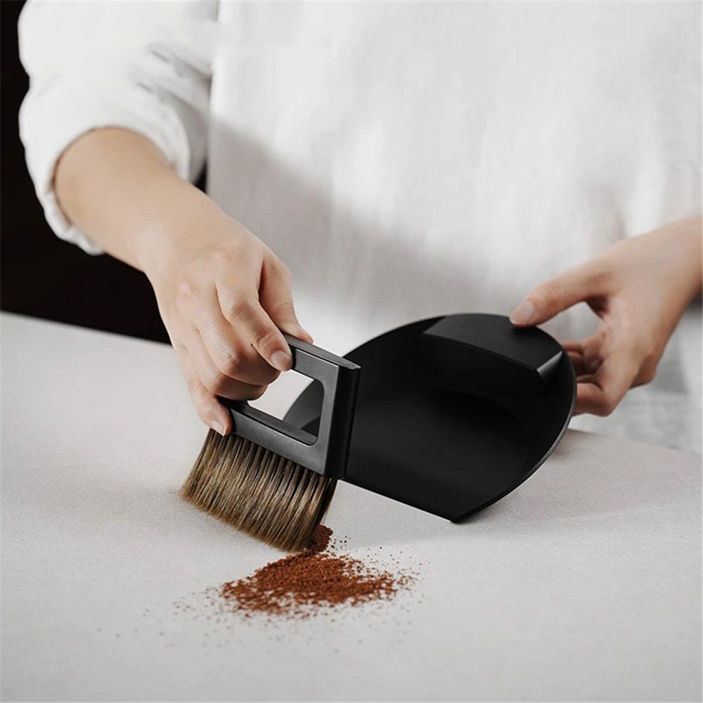 Small Coffee Brush, Hand Broom and Dustpan Set, Magnetic Small Brush and Dustpan Set Soft Bristles, Dust Pan Brush for Home Kitchen Coffee Counter โ image 2