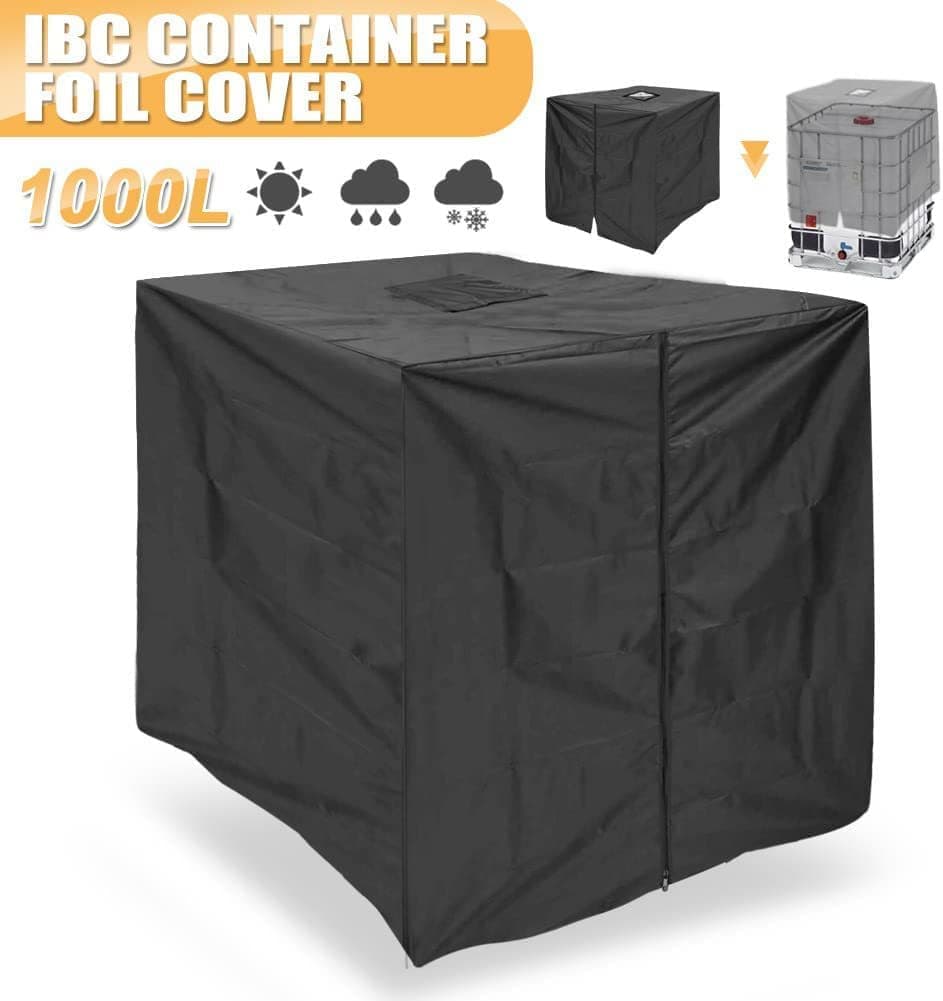 Waterproof UV-Resistant IBC Garden Water Tank Cover, Black, 210D Oxford with Zipper โ image 5