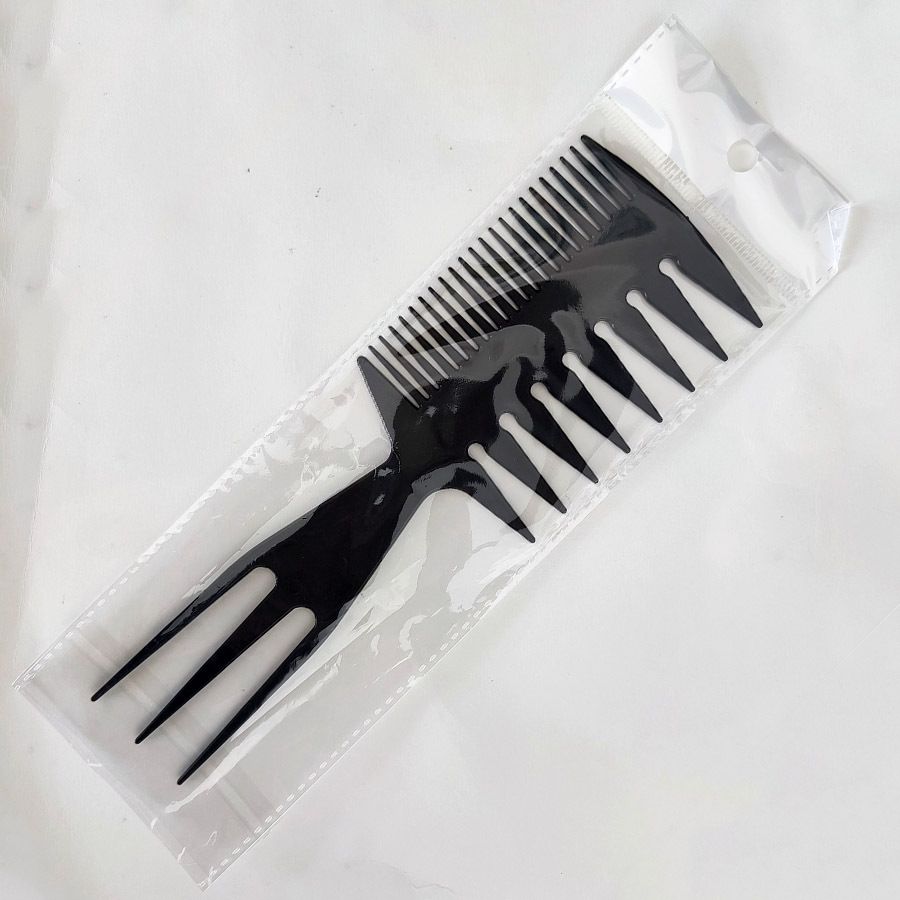 Slicked-back Combs 3 in 1 Fish Tail Bone Shape Hair Extensions Detangling Styling Coloring Comb for Salon Barbers 2pc — image 5