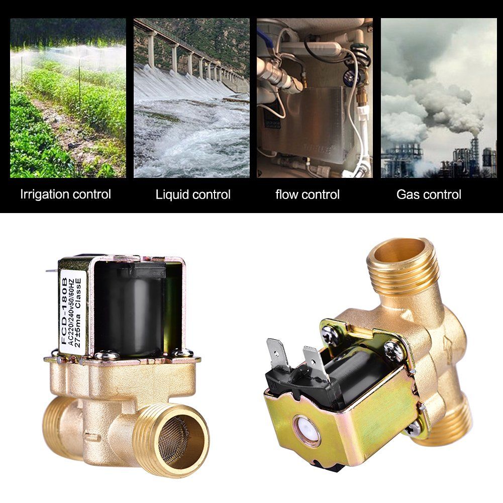 220v Water Valve, NPT Brass Electric Solenoid Valve Normally Closed, Solid Brass, Direct Acting, Magnetic Valve For Water Contr — image 4