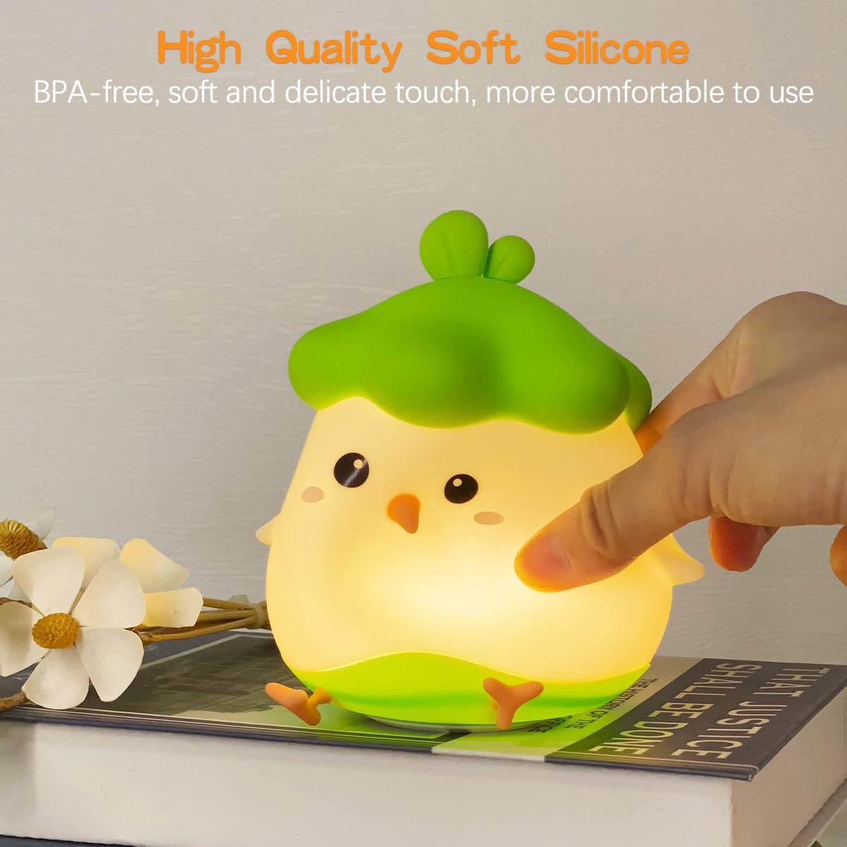 Night Light for Kids, Cute Silicone Nursery Chicken Lamp for Baby and Toddler, Animal NightLight for Boys and Girls — image 4