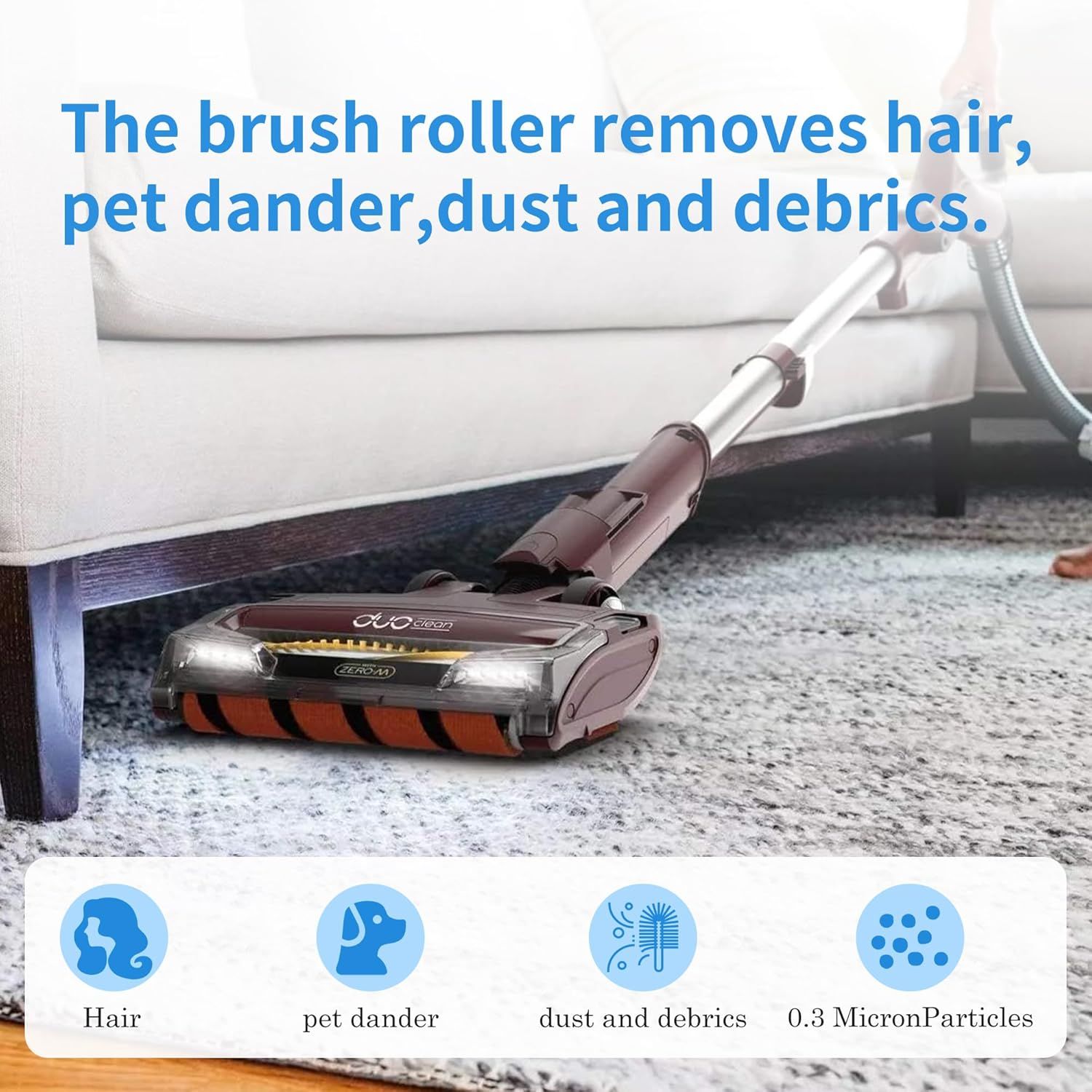 Hepa oam & elt ilter Brushroll Replacement Kit or Shark Rotator Proessional Lit-away DuoClean Vacuum ZU780 ZU782 ZU785, Replaces Part # 1395C831 & X500 & Xh500 — image 3