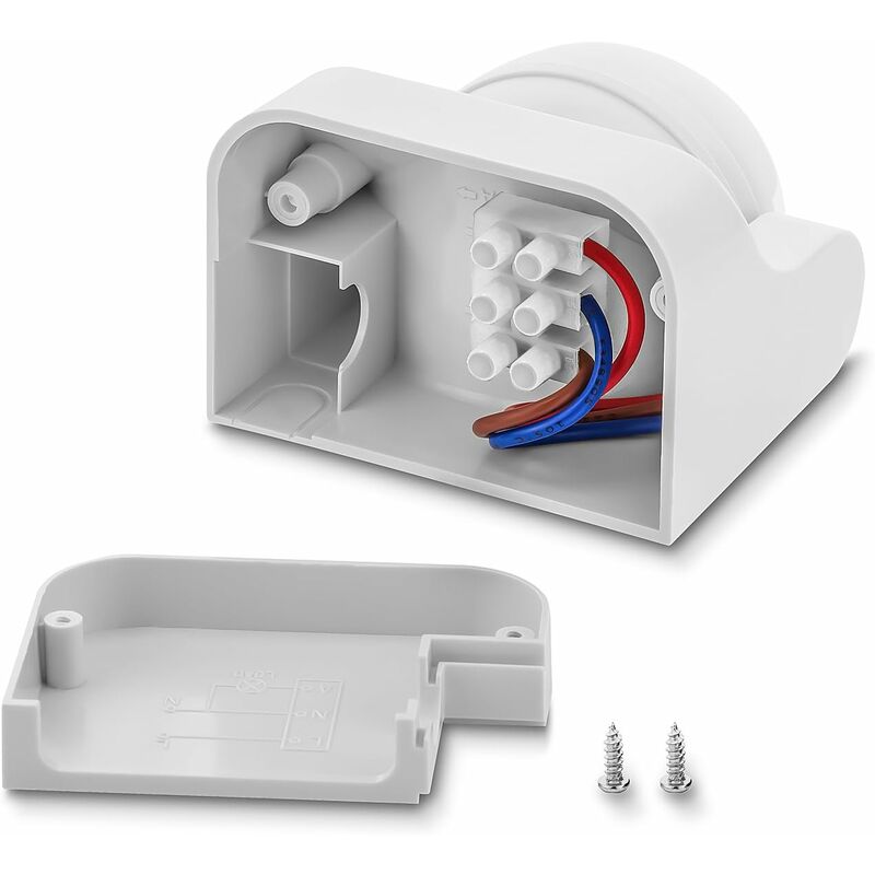 1X Infrared Motion Detector Surface Wall Mount Indoor Outdoor Splashproof 180° Tiltable Working Area 12M Range White — image 2