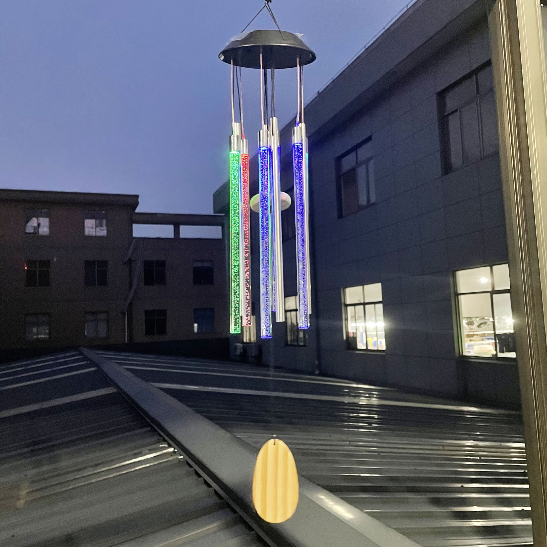 Solar Wind Chimes for Outside, 6 LED Tubes Color Changing Outdoor Clearance Unique Garden Decor Colorful Patio, Gifts for Her/Him — image 3
