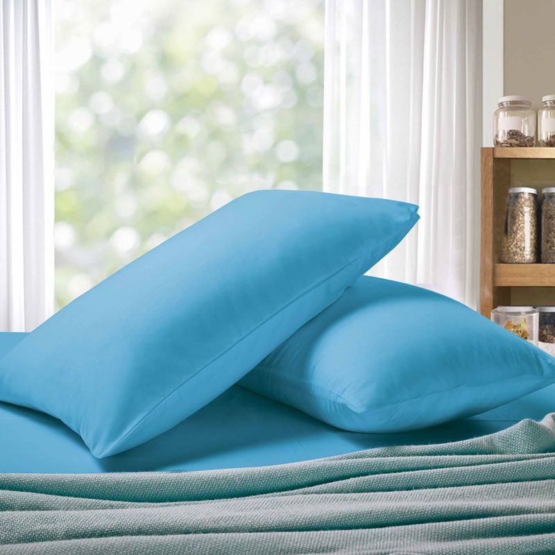 1000TC Premium Ultra Soft Standrad size Pillowcases 2-Pack - Light Blue โ image 2