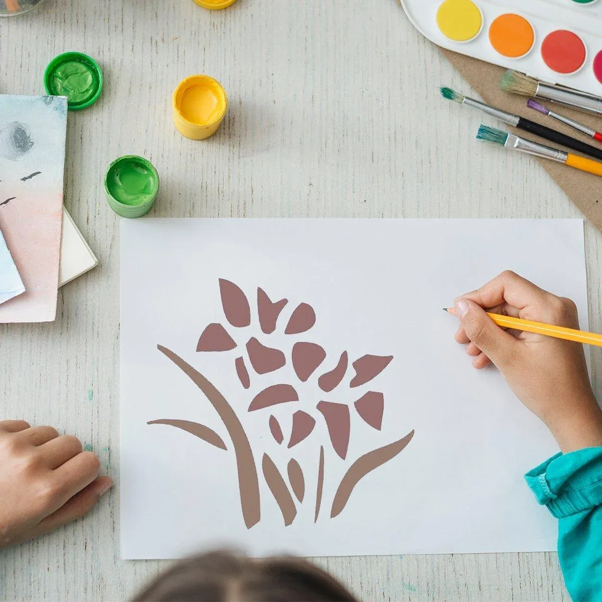 60X Flower Painting Stencils on Wood Canvas Reusable Stencil Art Template Fabric โ image 5