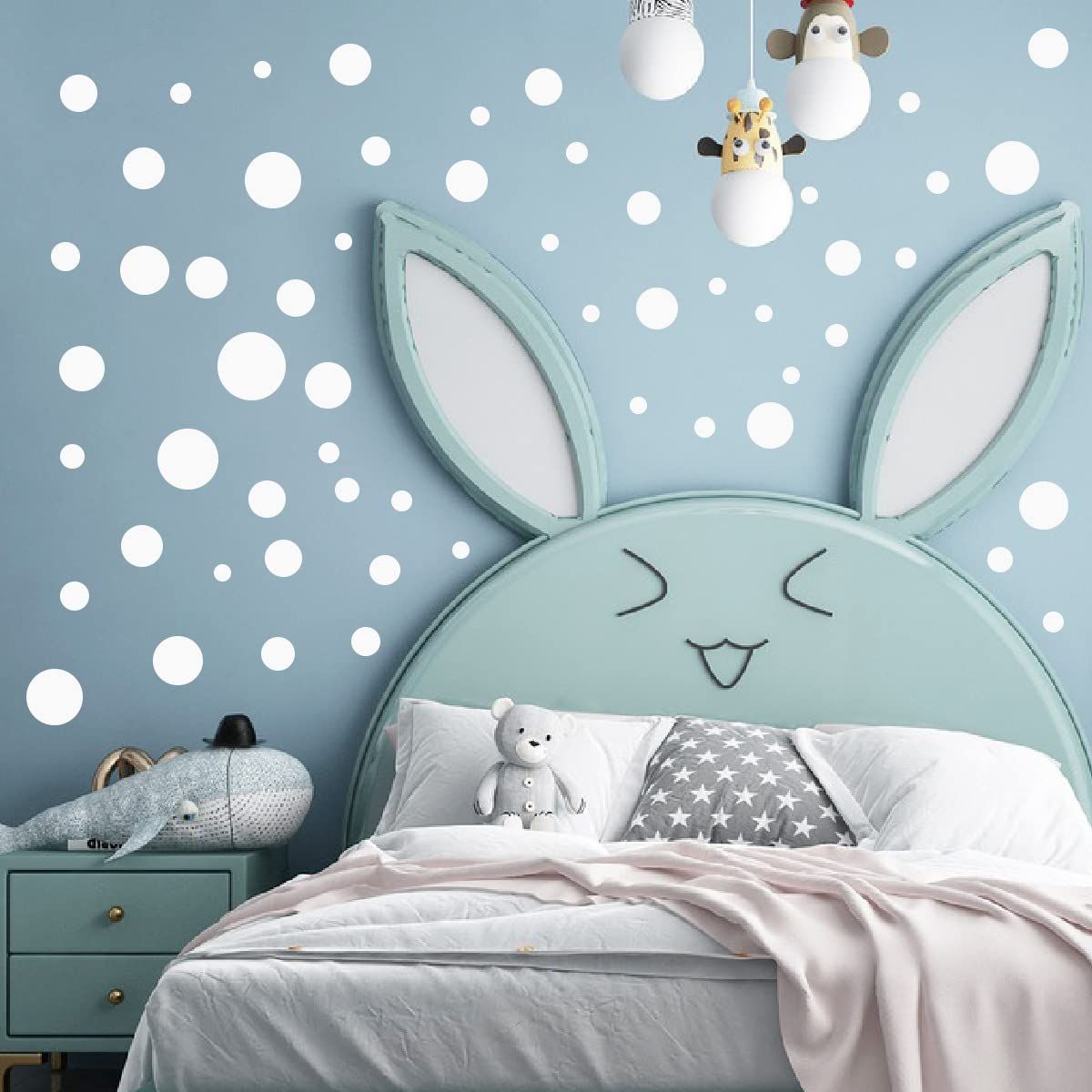 White Round Dot Pattern Stickers DIY Wall Stickers for Living Room Bedroom Home Art Decor Wall sticker background wall โ image 3