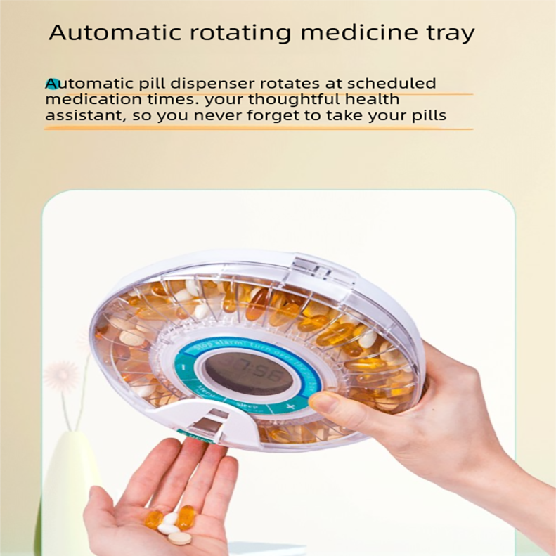 Automatic Rotating Pill Dispenser with Timer Alarm – Multi-Compartment Medication Organizer for Daily Health Management — image 6