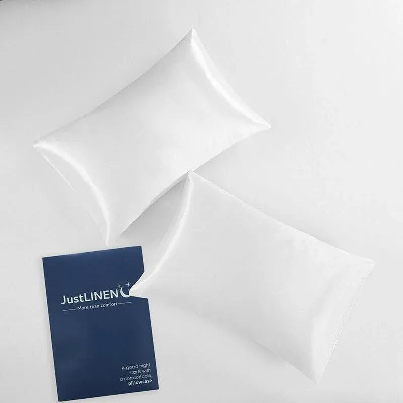2 Pack Satin Pillowcases Luxury Soft Cushion Covers Bedroom Home Decor - Black — image 6