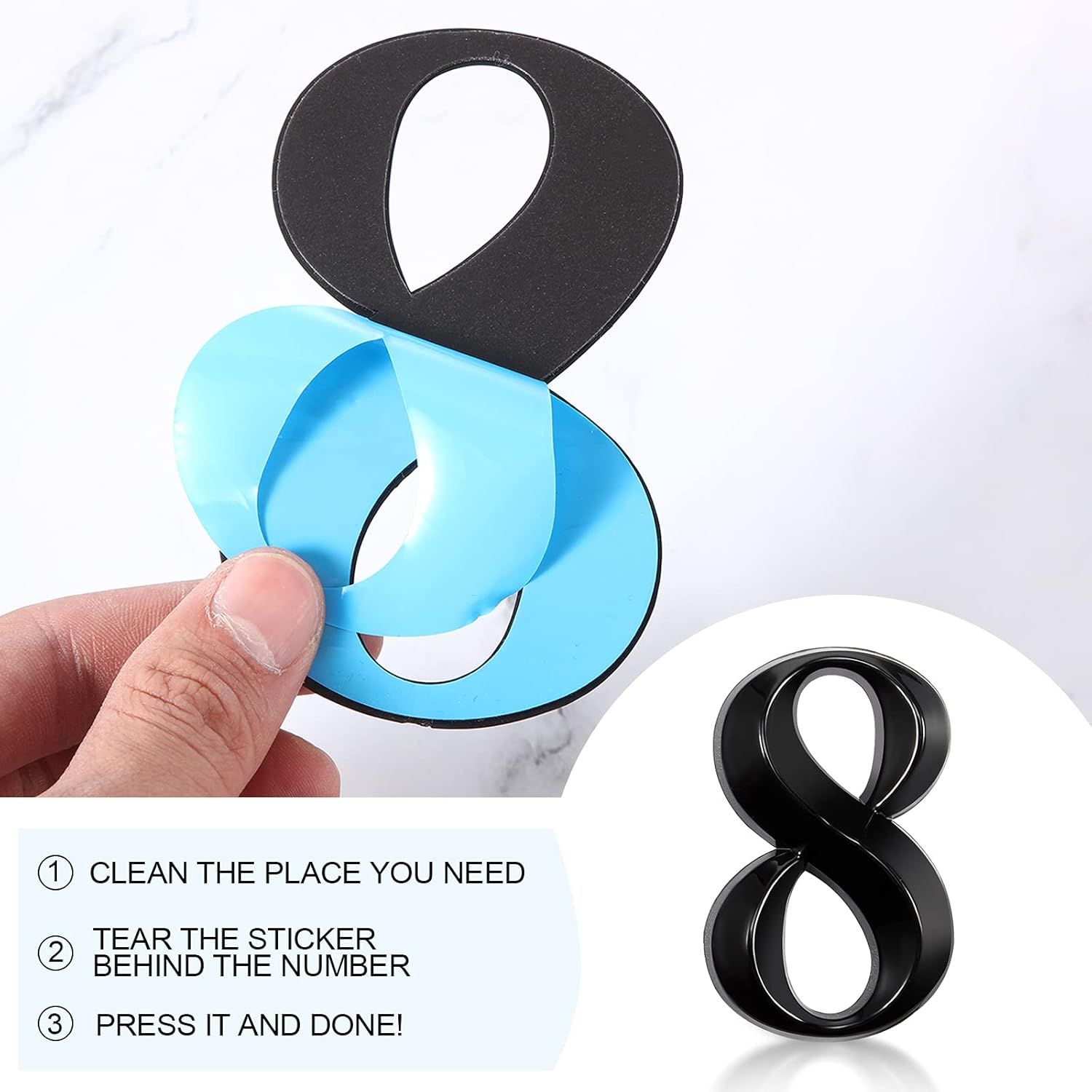 10 Pcs House Numbers 3D Door Mailbox Numbers 0-9 Sel Adhesive House Door Street Address Stickers or, Apartment, Oice, Hotel Room, Mailbox Signs(4 × 2.5 — image 5