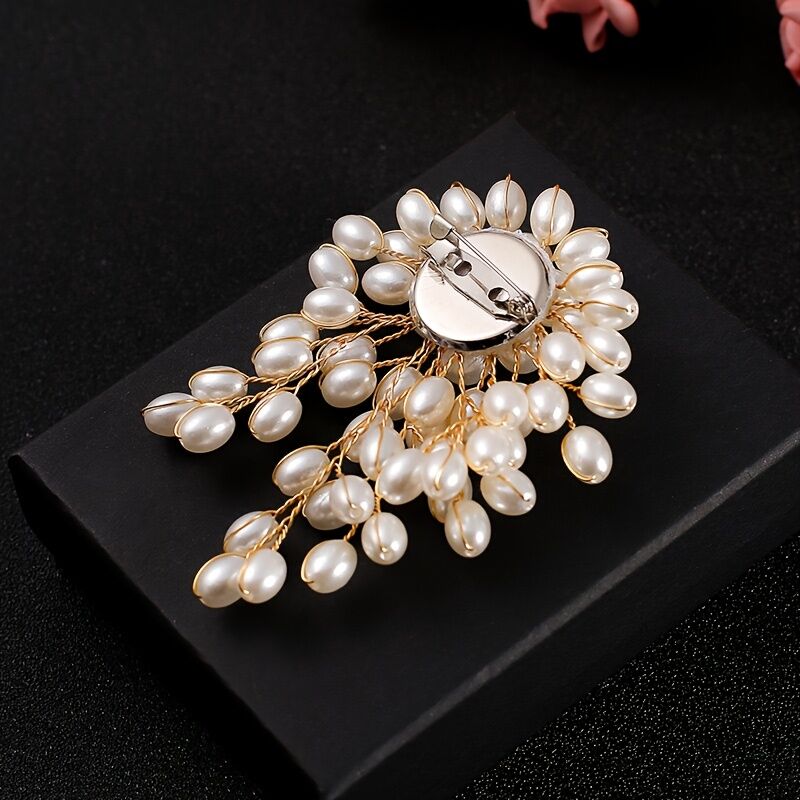 Pearl Firework Brooch, Elegant and Luxurious Corsage with a Sophisticated Sense of Style for Suits, Sweaters, Coats, and Outerwear Decoration Pin — image 5
