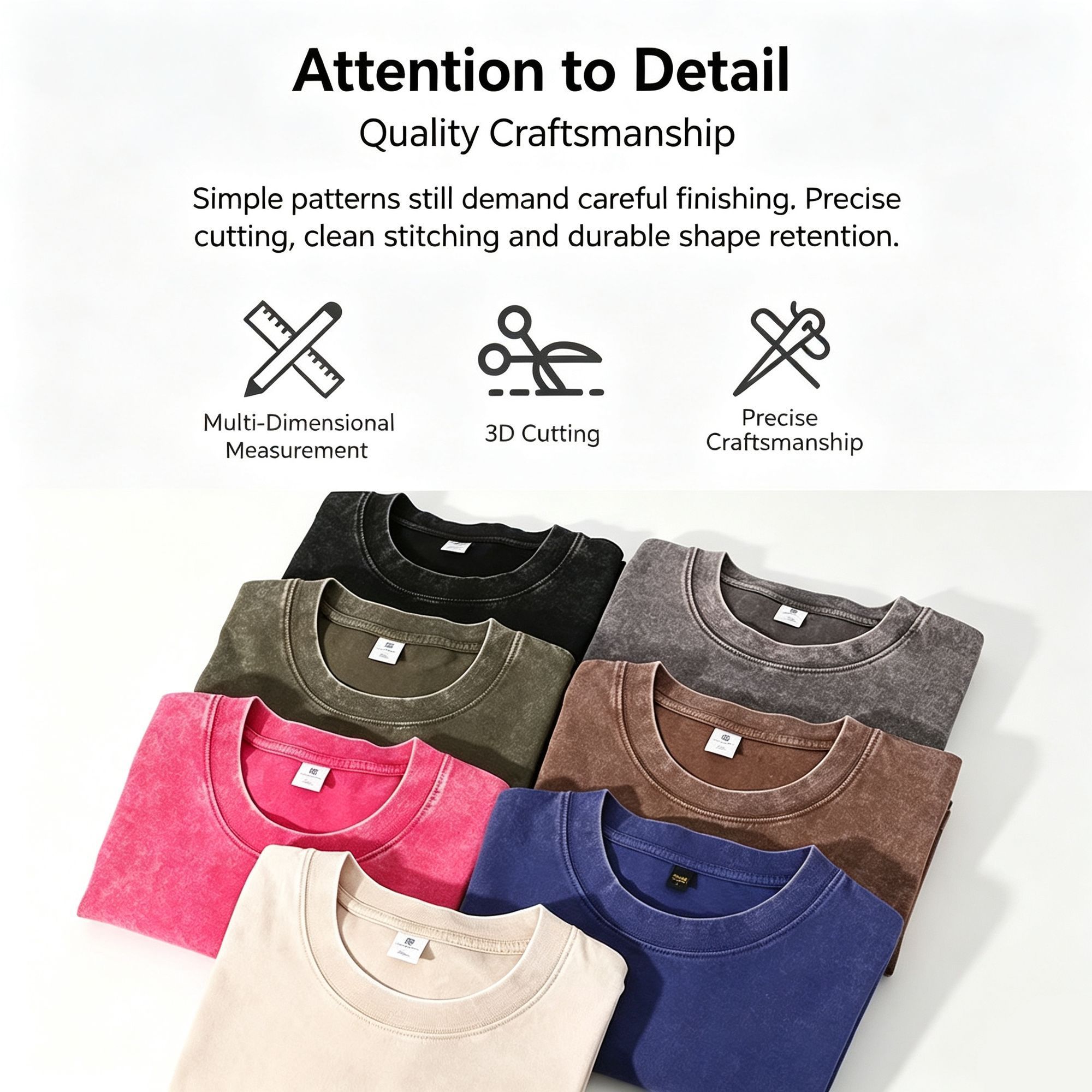 230gsm Heavyweight Retro Cotton T‑Shirt Unisex Casual Staple Suitable for Christmas Gifting Black Size S — image 4