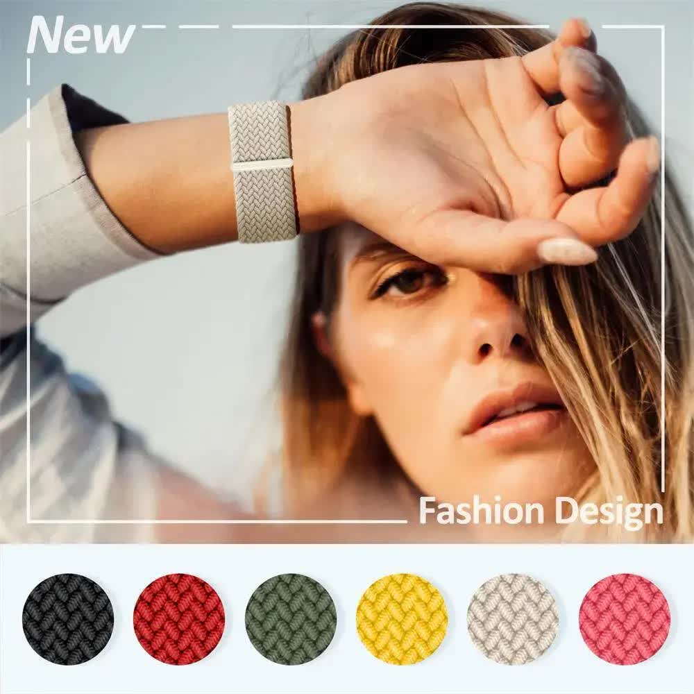 Braided Solo Loop Compatible with Apple Watch Ultra 49mm 45mm 44mm 42mm 41mm 40mm 38mm for Series 9 8 7 6 5 4 3 SE SummerU Bracelet โ image 4