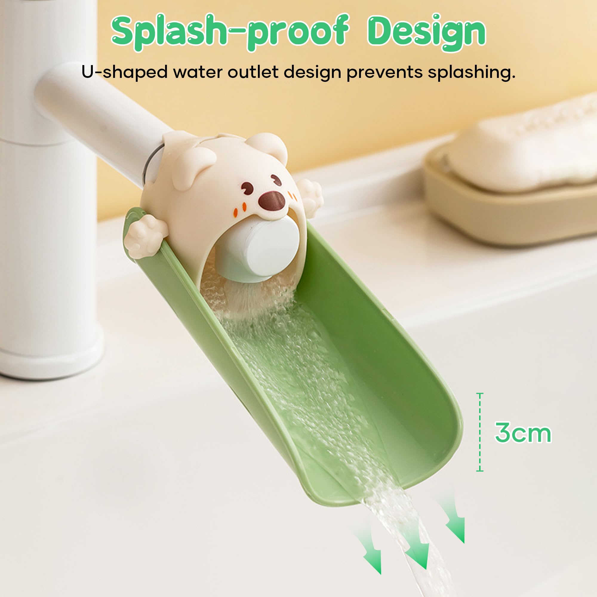 Cute Cartoon Faucet Extender for Kids – 14cm Water Flow Extension, Splash-Proof Hand Washing Aid for Toddlers, BPA-Free, Compatible with Most Kitchen and — image 4