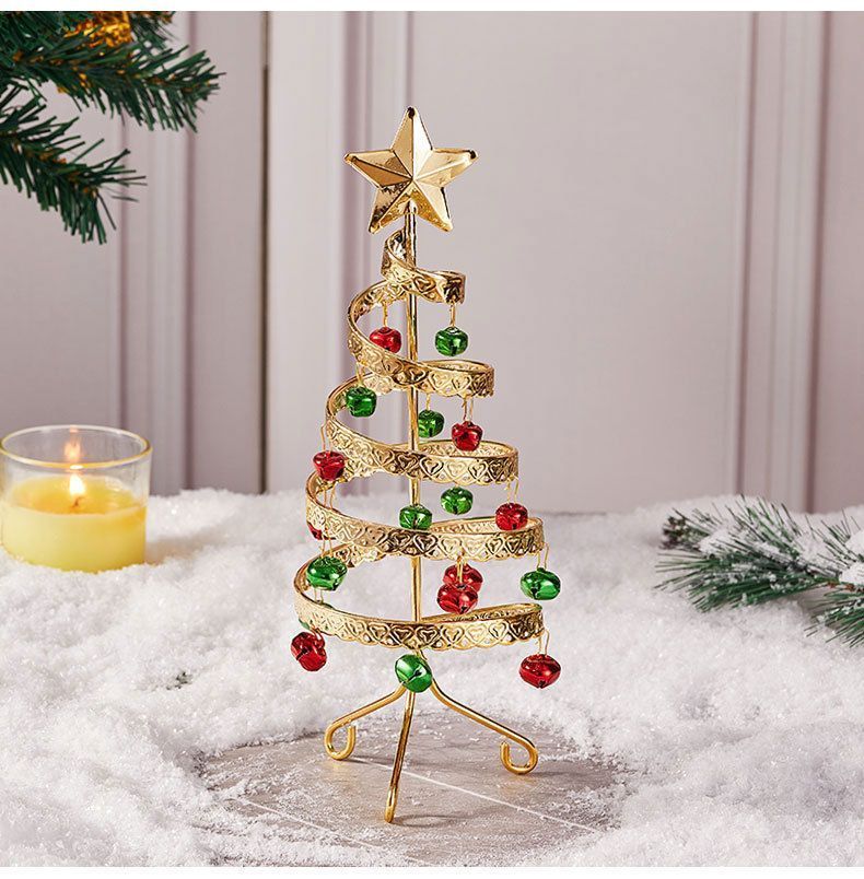 Lace Spiral Iron Christmas Table Tree, Red‑Green‑Gold Color Matching, Christmas & Halloween Retail Window Ornament, Eye‑catching Simulation Holiday Decor — image 4