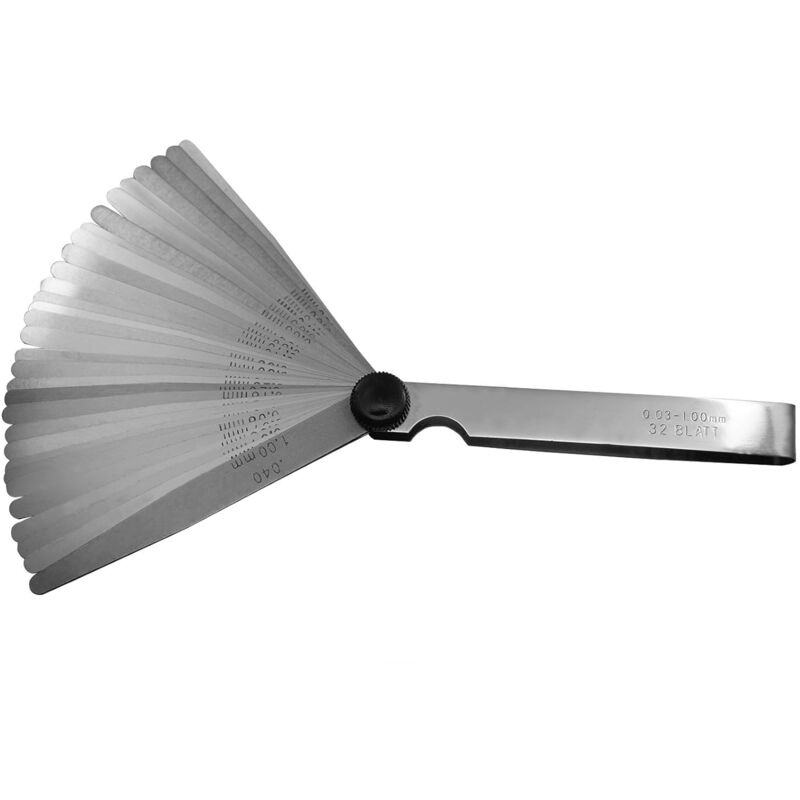 32 Blades Steel Feeler Gauge - Dual Marked Metric And Imperial Measuring Tool For Measuring Gap Width Or Thickness — image 4