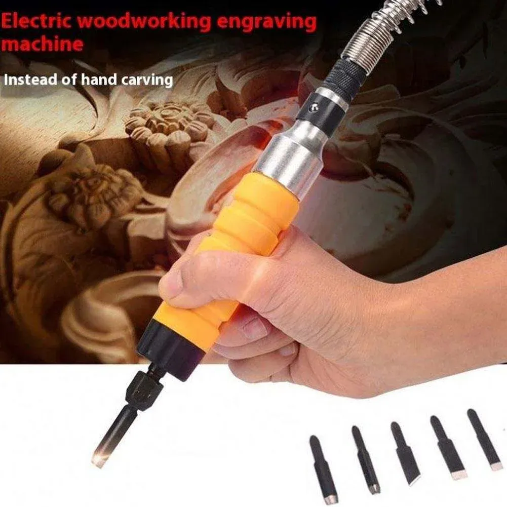 Electric Wood Carving Chisel Set, High Speed Power Chisel with 5 Knives for DIY Woodworking — image 6