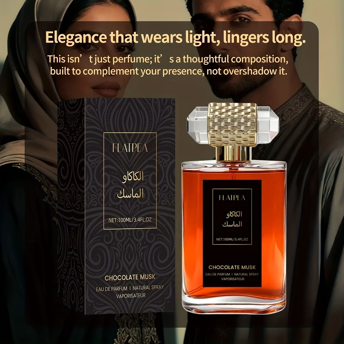 100ml women's perfume, chocolate, vanilla, musk, long-lasting sweet fragrance, women's fragrance spray, body/hair spray, alcohol-free, travel size, easy to — image 3