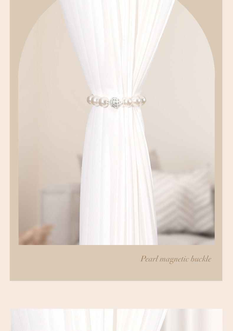 2pcs Magnetic Curtain Tiebacks, Gold White Curtain Tiebacks Decorative Drape, Durable Curtain Holdback Pearl Drapes Tiebacks โ image 5