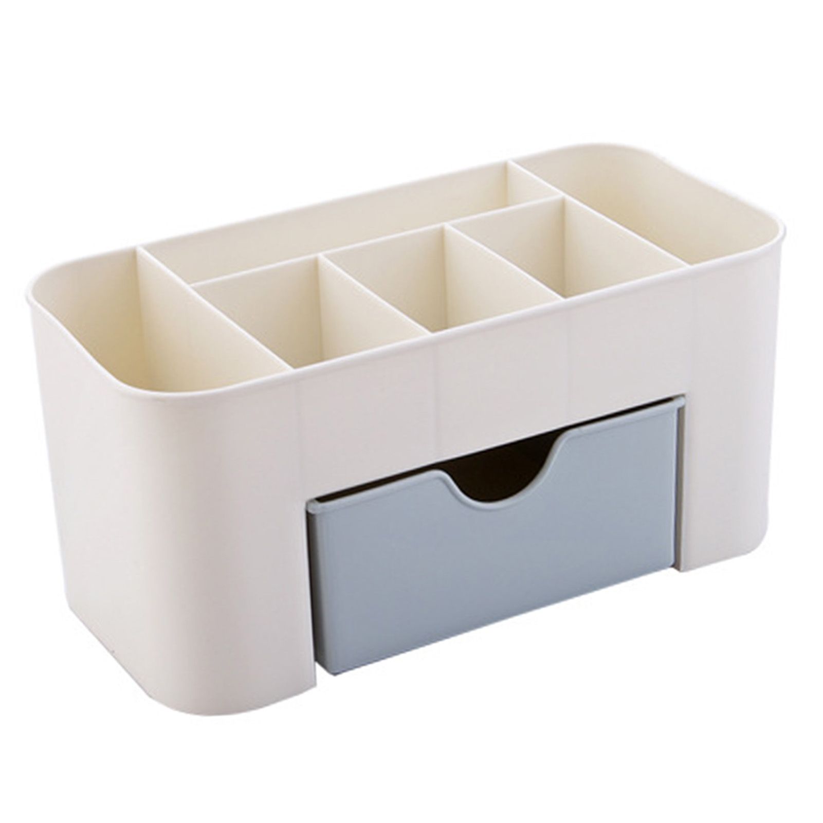 Cosmetics Makeup Organizer PP Multifunctional 6 Compartments Makeup Desk Organizer with Drawer Blue โ image 6