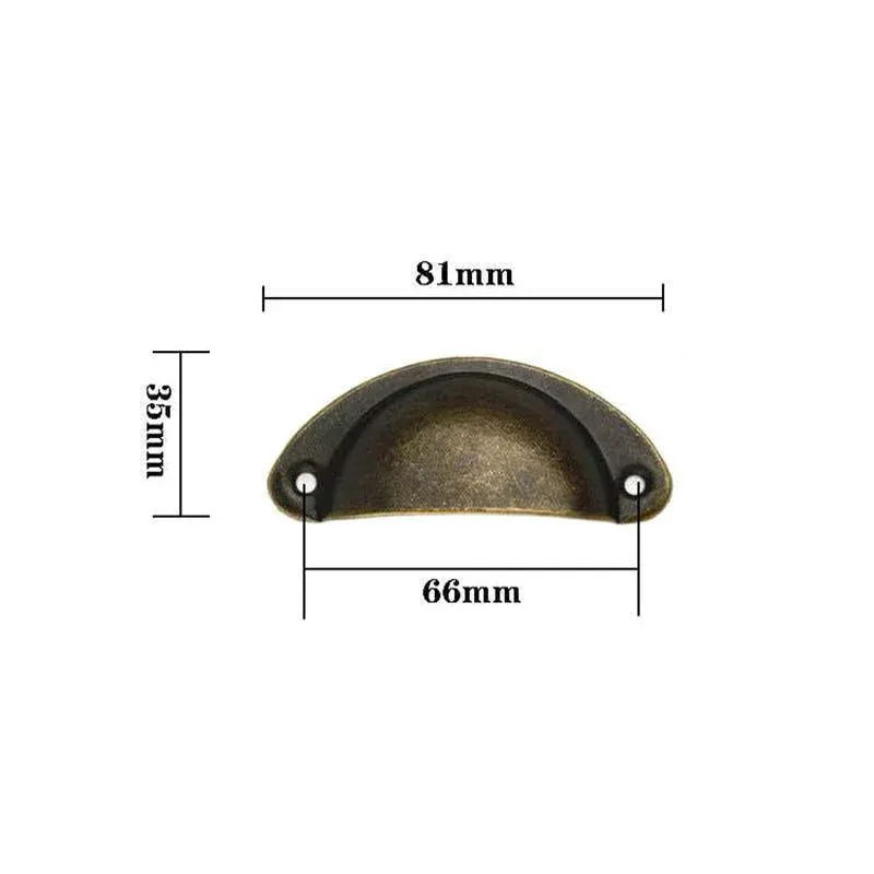 30X Modern Cup Cabinet Handle Knob Drawer Furniture Door Pull Shell Cupboard - Black โ image 6
