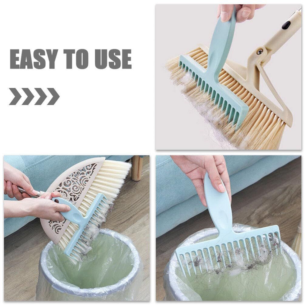 1 PCS Household Broom Hair Remover Tooth Comb Hair Remover Tool Long Handle Broom Hair Cleaner Dust Scraper — image 2
