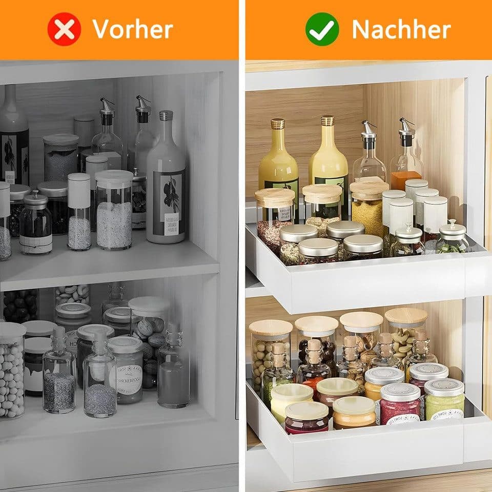 1 Layer Adjustable Metal Storage Shelf for Cabinets, Telescopic Drawer Pull-Out, Compatible with Kitchen Cabinet, 32–52 x 42 x 7.5 cm — image 6